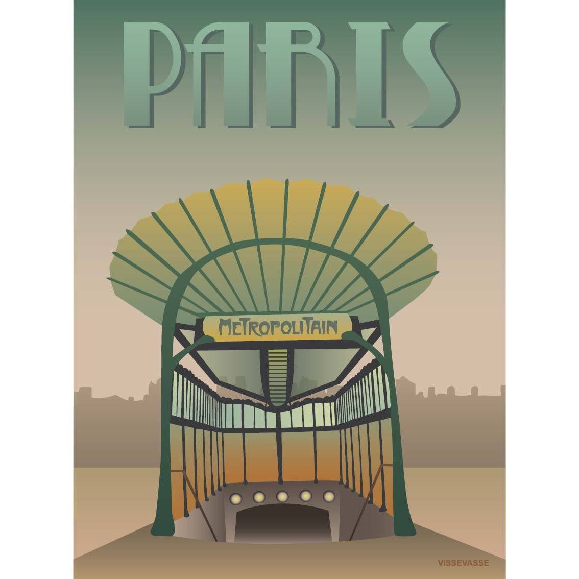 Vissevasse Paris U -Bahn -Poster, 15 x21 cm