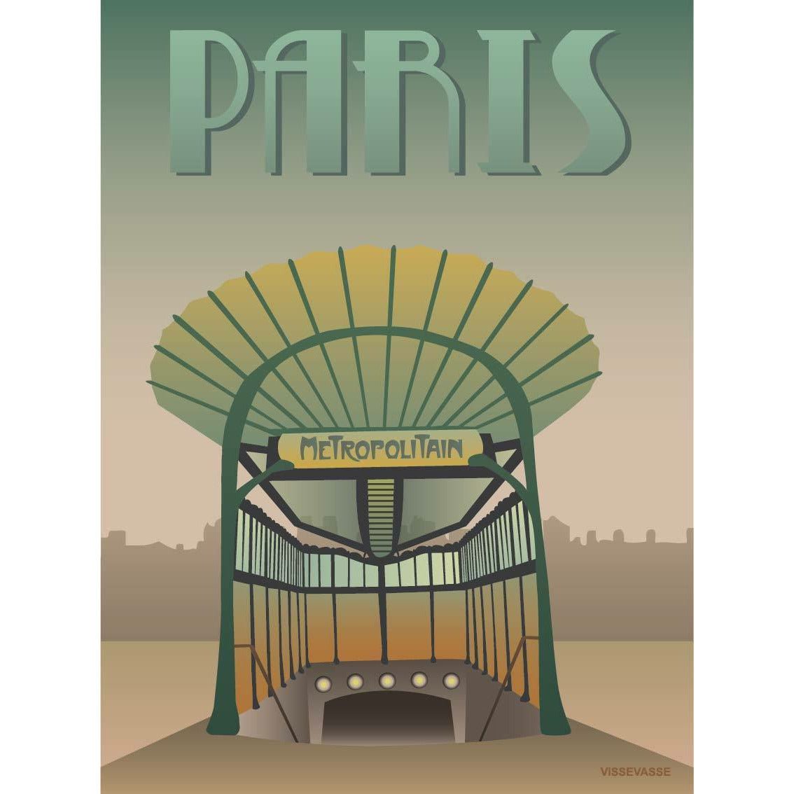 Vissevasse Paris U -Bahn -Poster, 30 x40 cm