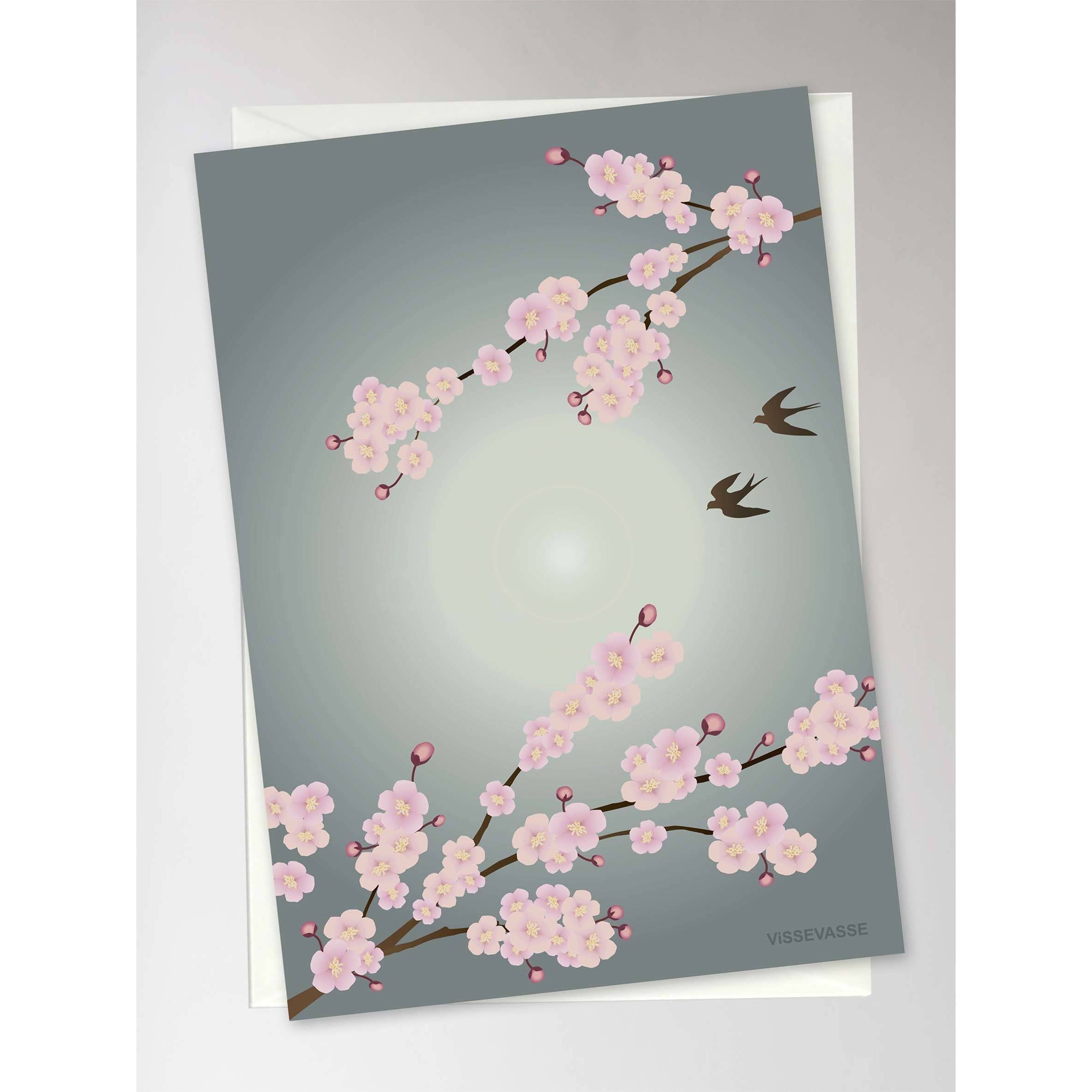 Vissevasse Sakura gratulationskort, 10,5x15 cm