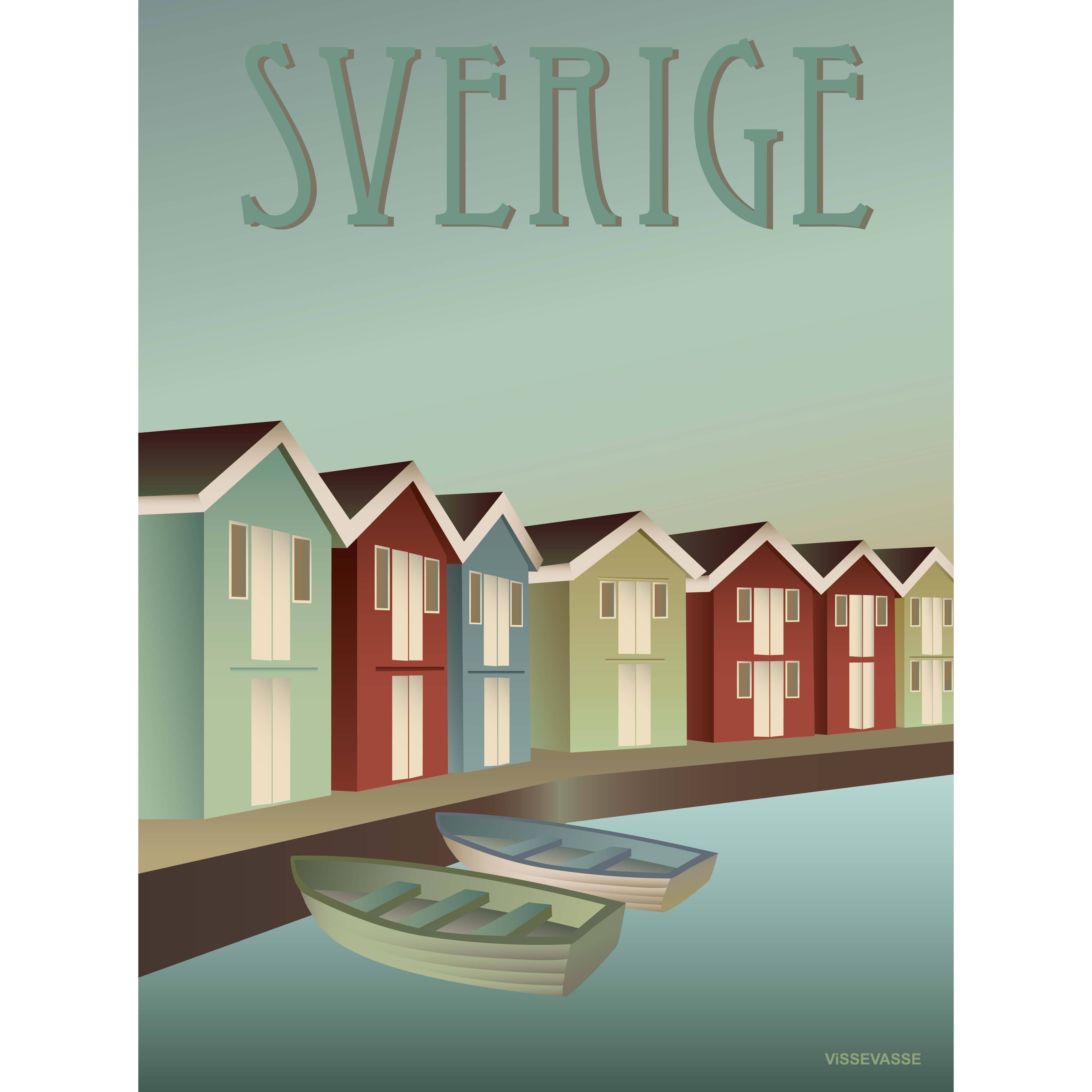Vissevasse Suède Archipel Affiche, 15 X21 Cm
