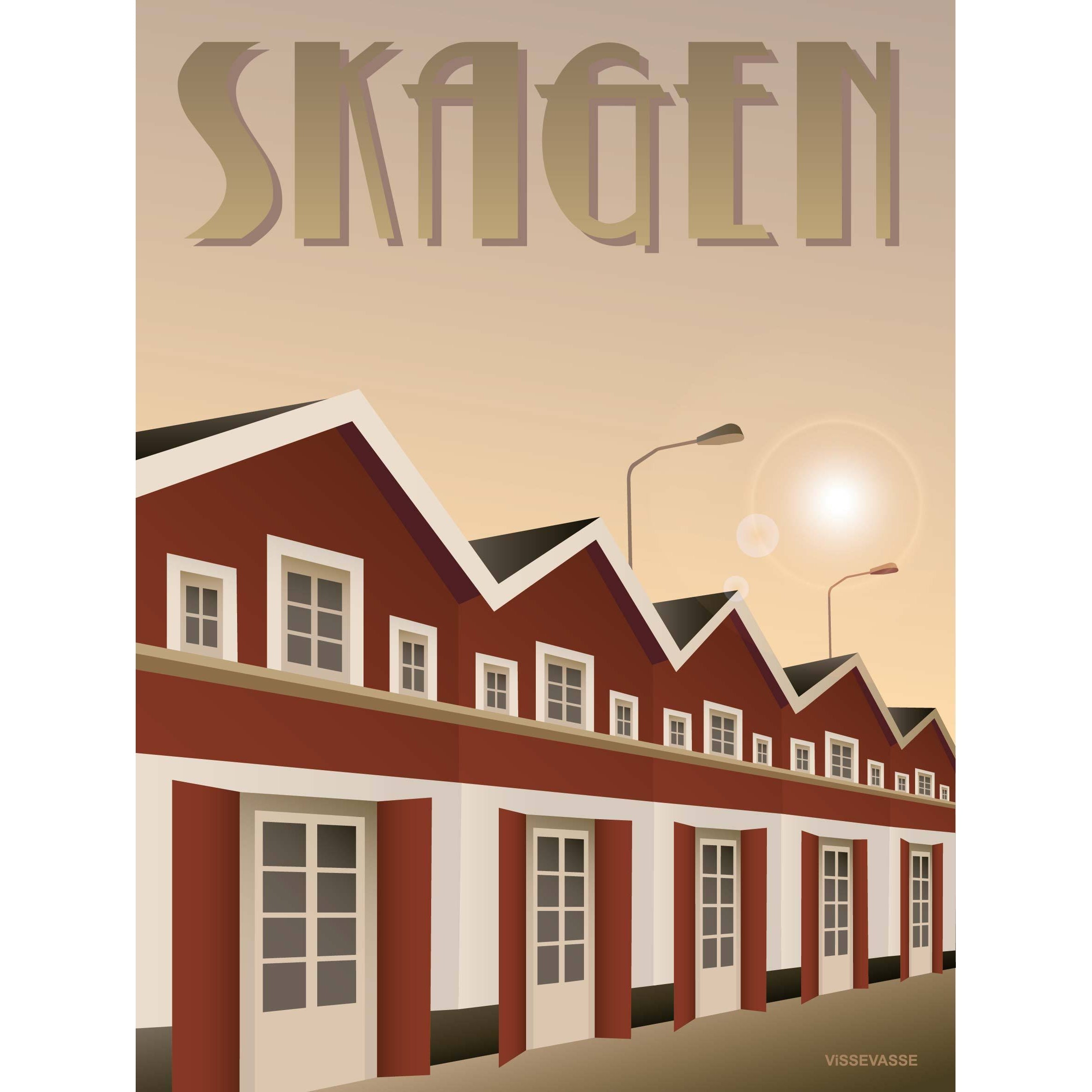 Affiche du port de Vissevasse Skagen, 15 x21 cm