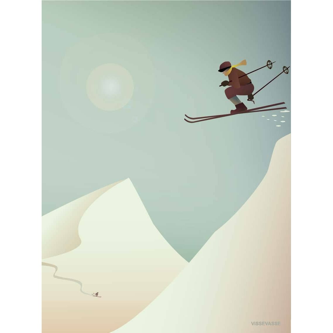 Vissevasse ski plakat, 30 x40 cm