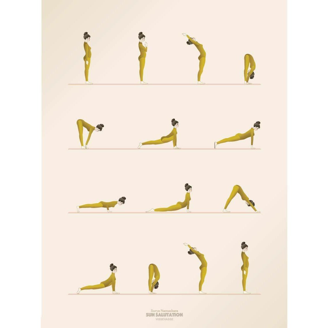 Poster Vissevasse Sun Salutation, 70 x100 cm