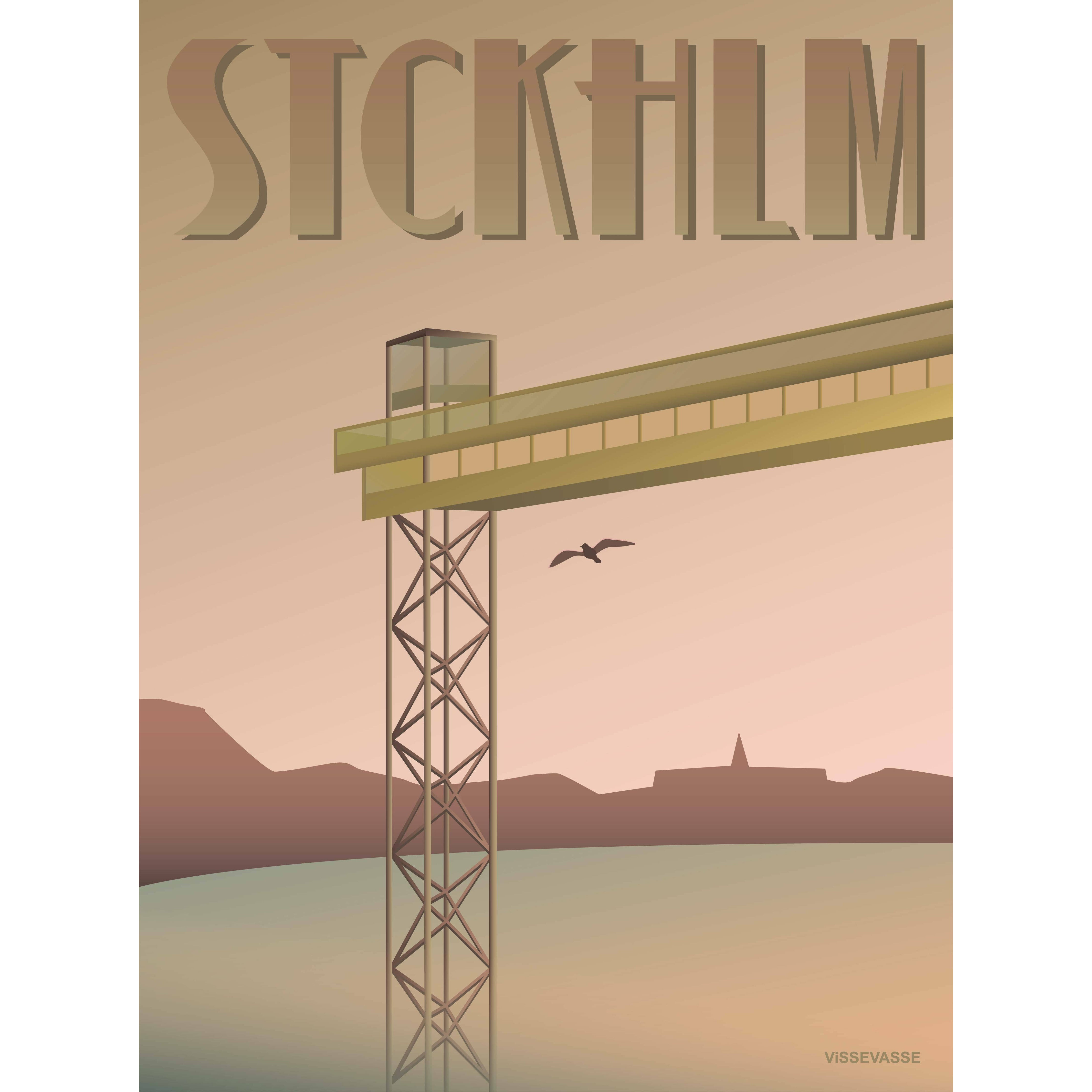 Vissevasse Stockholm Katarinaaufzug Plakat, 30 X40 Cm