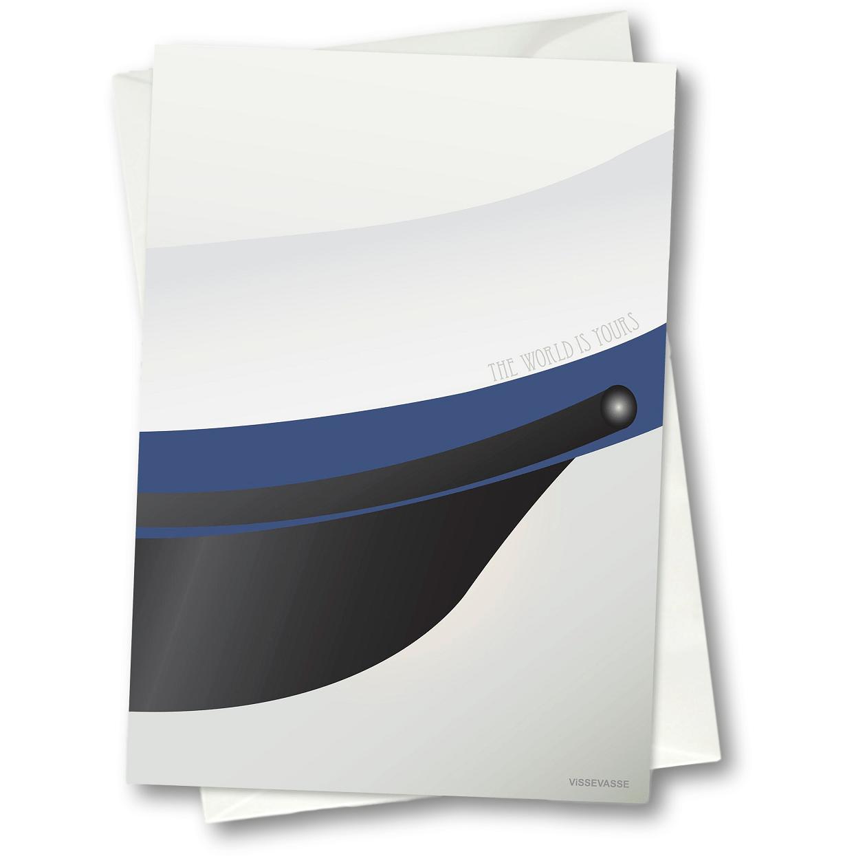 Vissevasse Student Hut Grußkarte 15 x21 cm, blau