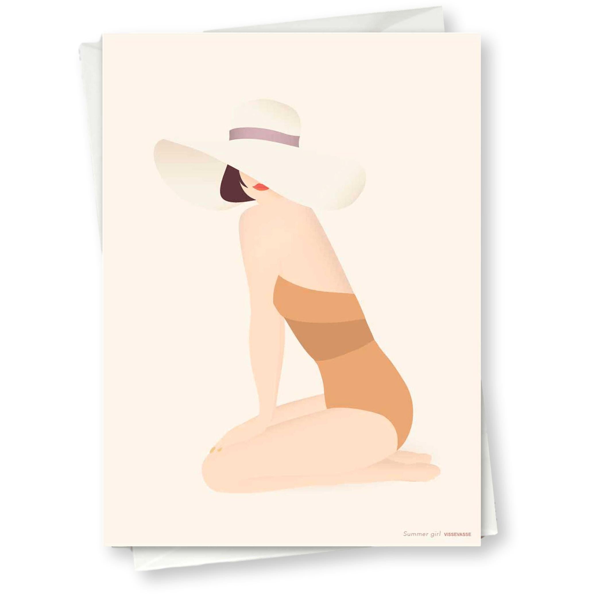 Vissevasse Summer Girl Grußkarte, 10x15 cm