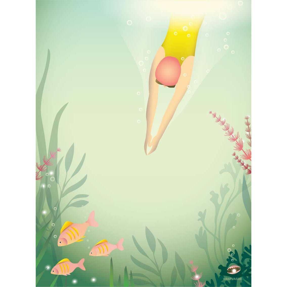 Vissevasse nage comme une affiche de poisson, 15 x21 cm