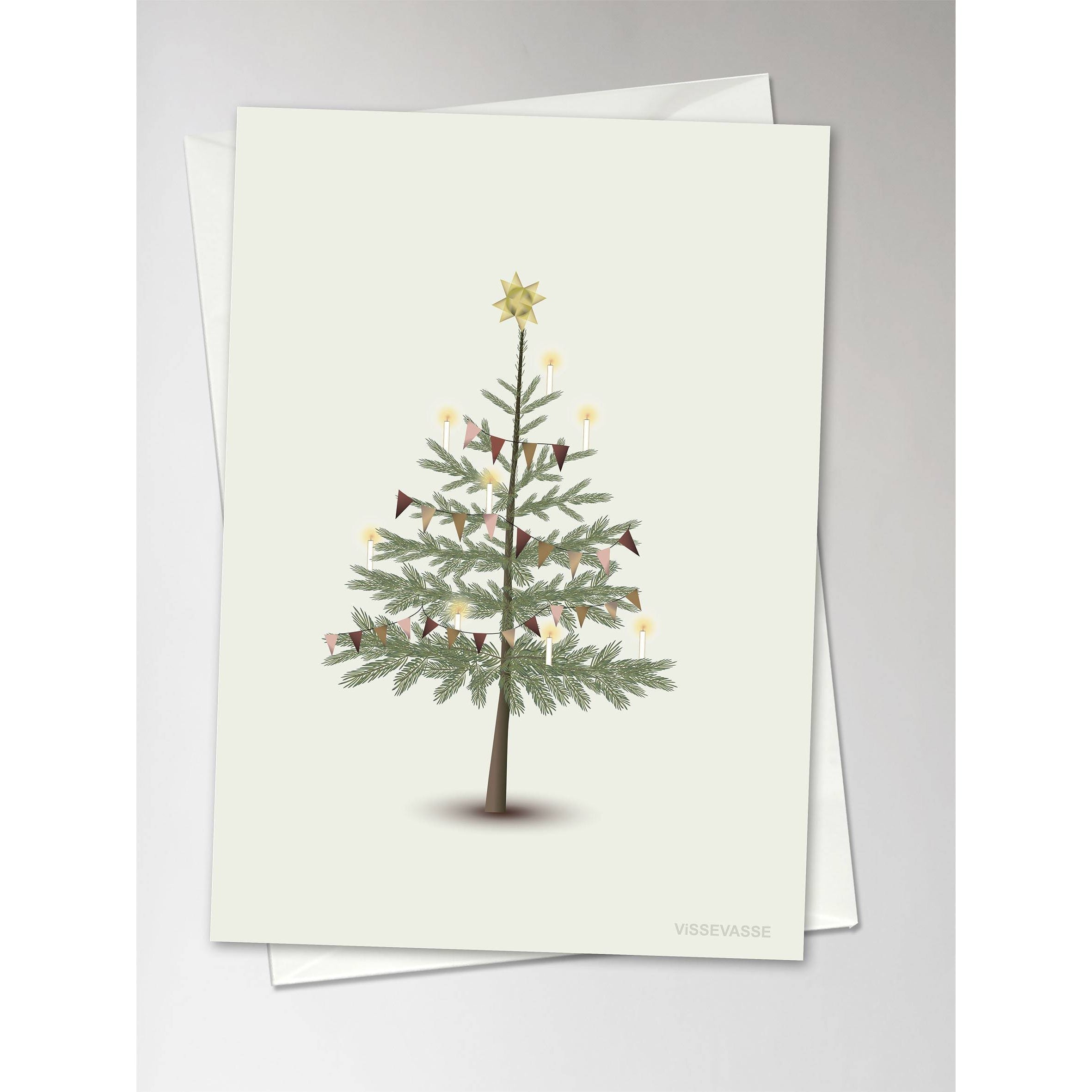 Vissevasse La tarjeta de felicitación del árbol de Navidad, 10.5x15cm