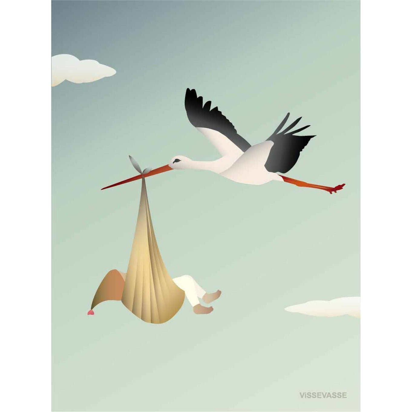 Vissevasse Storken Unisex-kort