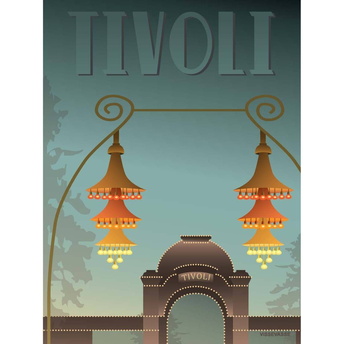 Vissevasse Tivoli Entrance Poster, 15 x21 cm