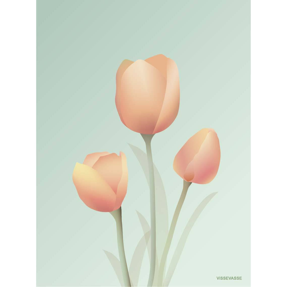 Vissevasse Tulip Grußkarte, Minze, 10,5x15 cm