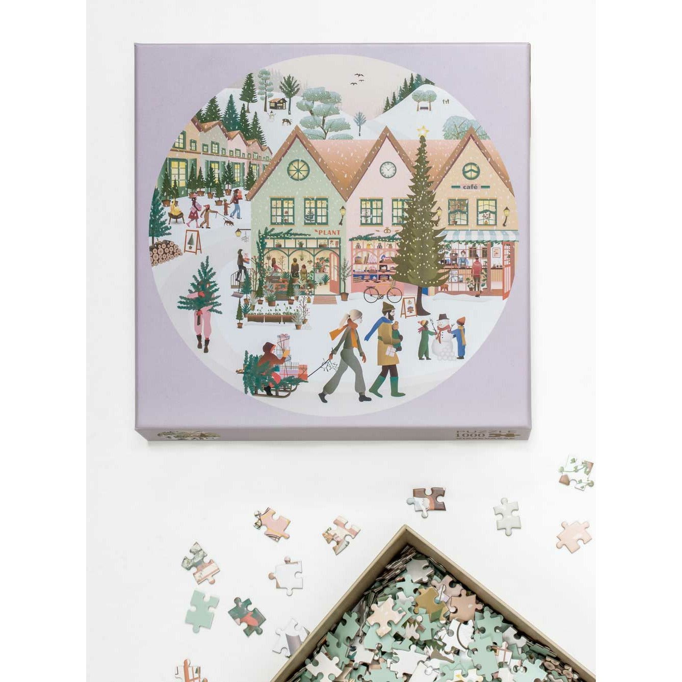 Vissevasse weißes Weihnachtspuzzle mit 1000 Stücken