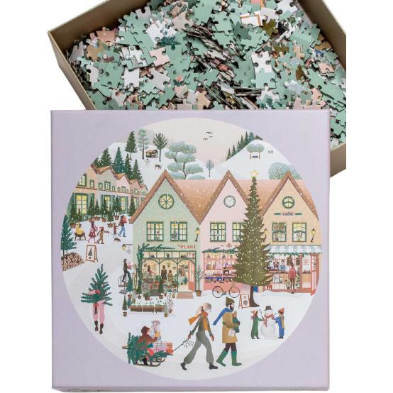 Puzzle de Noël blanc Vissevasse avec 1000 pièces