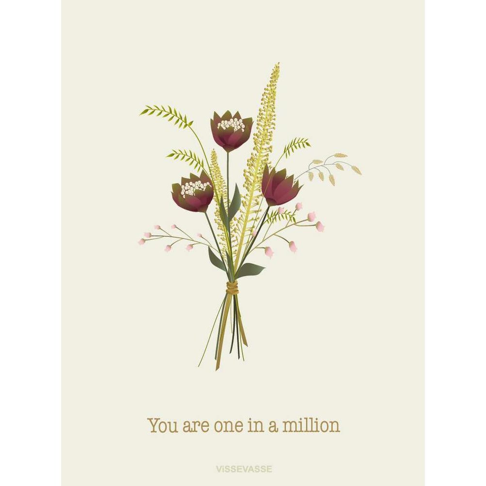 Vissevasse Du er et ud af et million lykønskningskort, 10x15cm
