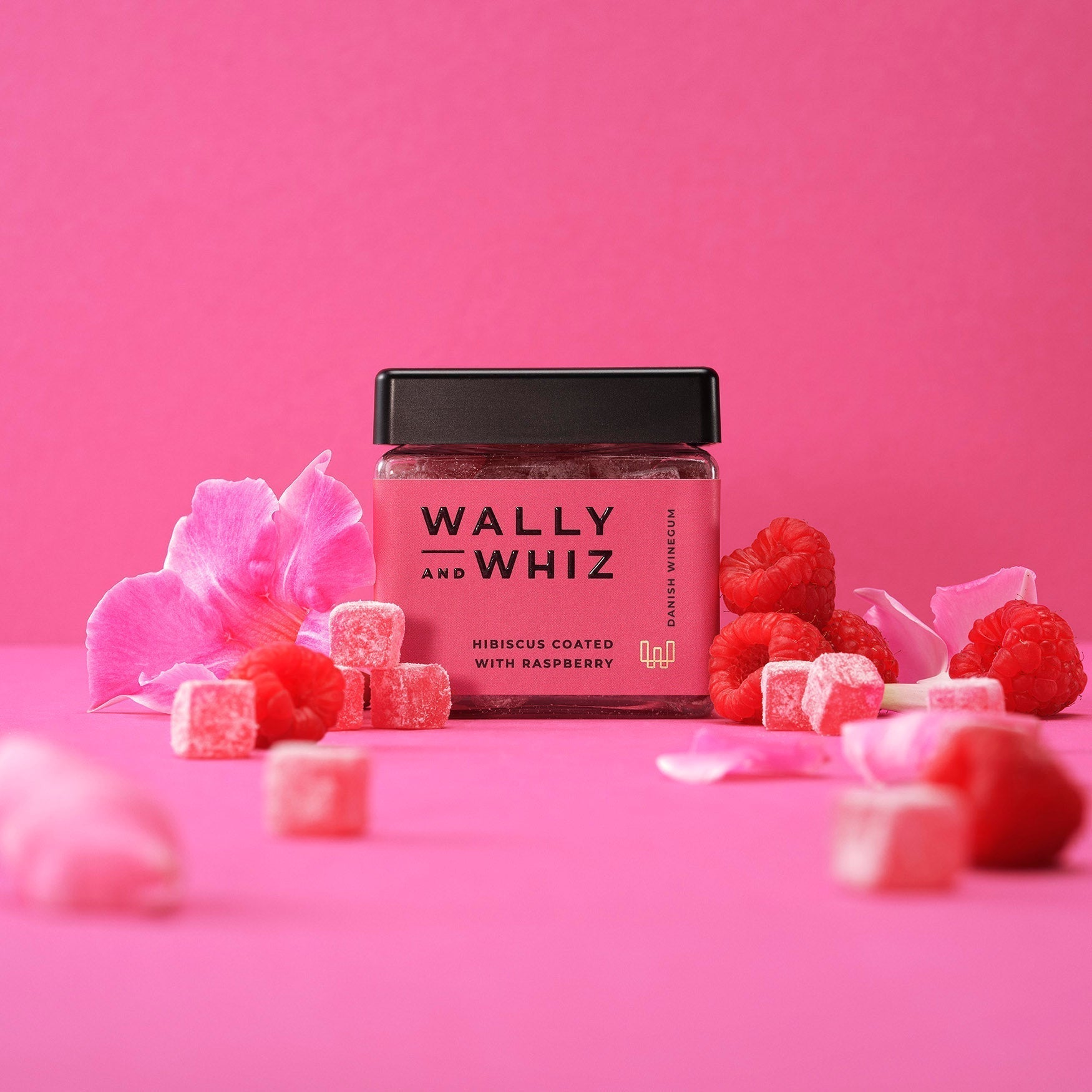 Wally og Whiz Wine Gum Cube, Hibiscus med hindbær, 140 g
