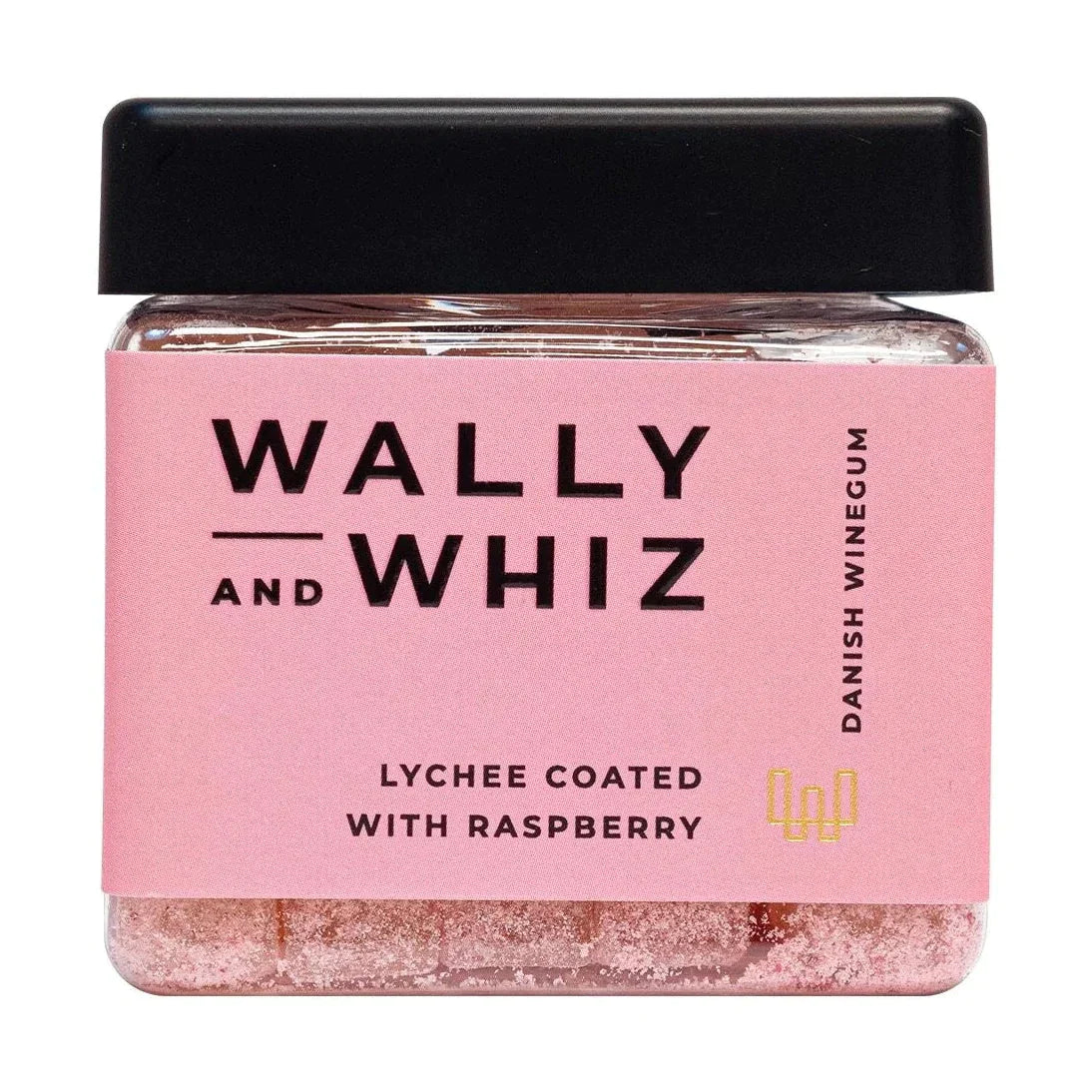 Wally og Whiz Wine Gum Cube, lychee med hindbær, 140 g