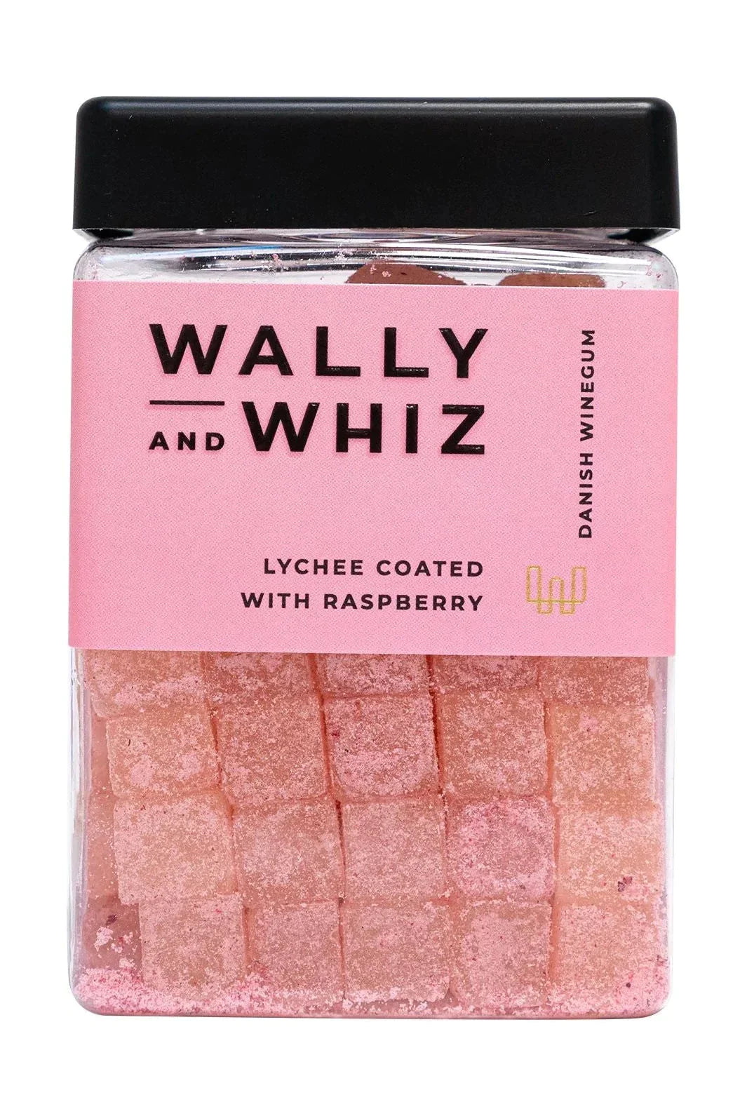Wally og Whiz Wine Gum Cube, lychee med hindbær, 240 g