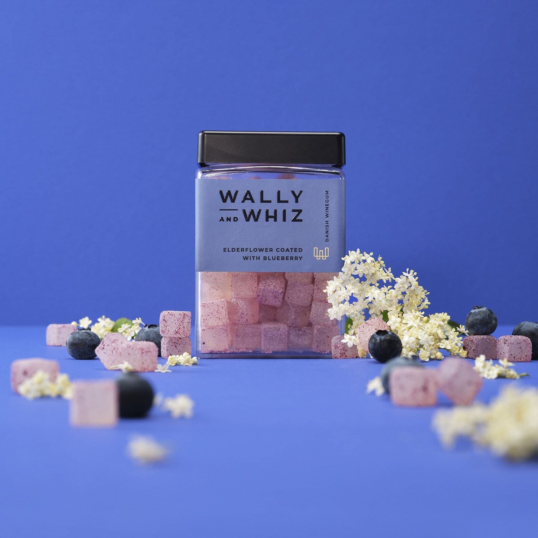Wally og Whiz Wine Gum Cube, Elderflower med blåbær, 240 g