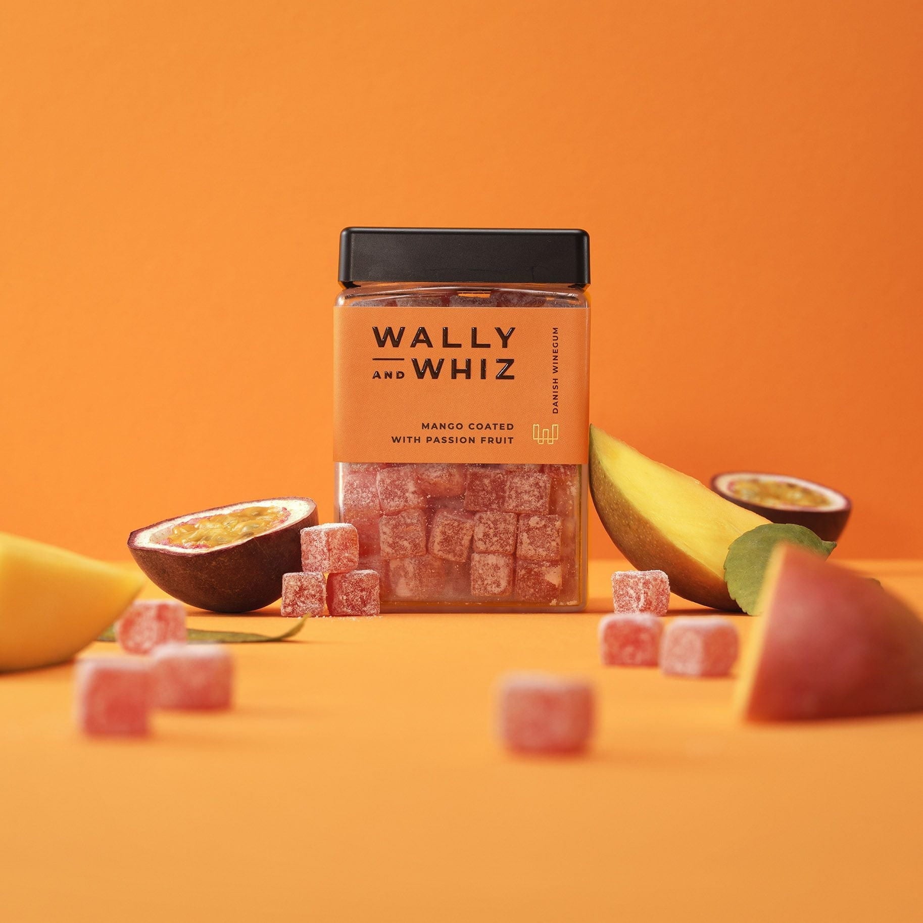 Wally y Whiz Wine Gum Cube, Mango Fruit Gum con pasión por fruta, 240 g