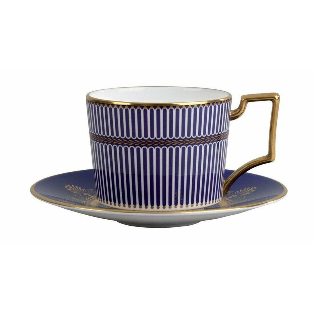 Wedgwood Anthemion Blue Teetasse und Untertasse Ikone