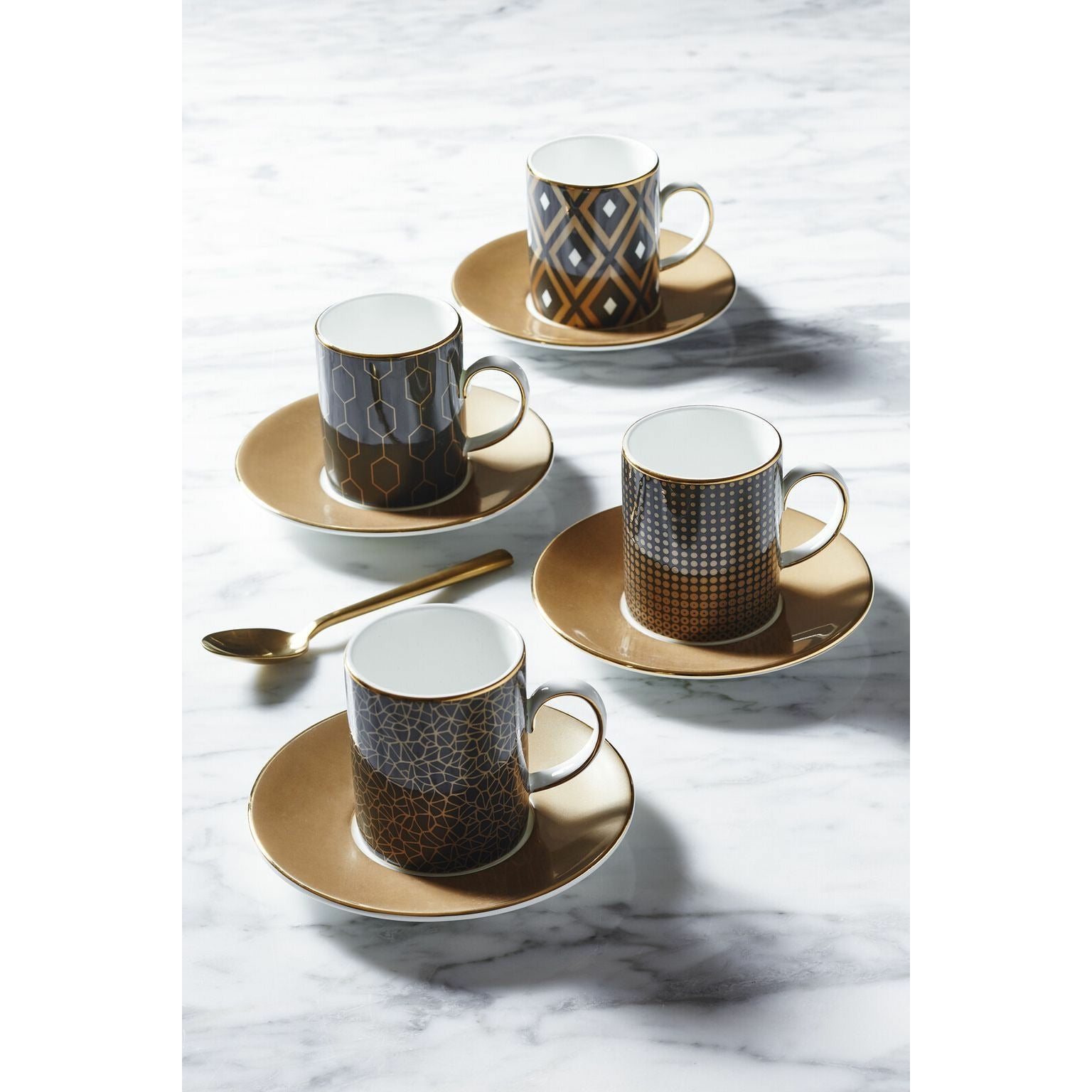 Wedgwood Arris Espresso Cup And Saucer Set 4pcs Gift Box