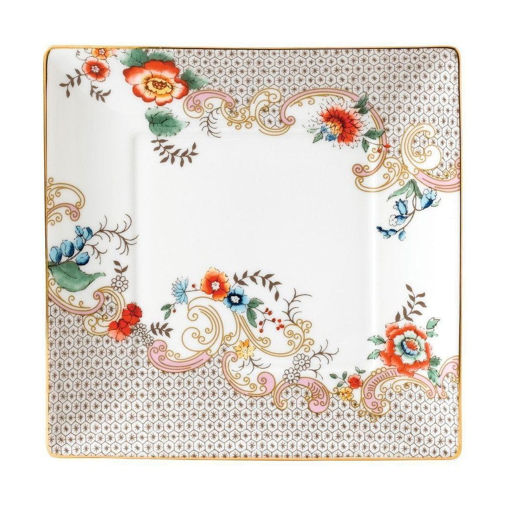 Wedgwood Wonderlust Rococo Flowers Square Tray Boîte-cadeau 14,5 cm, blanc