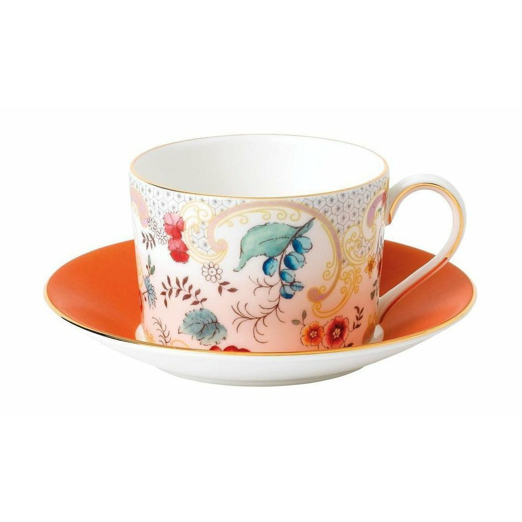 Wedgwood Wonderlust Rococo Flowers Teagup 0,15 L & Saucer Gift Box, Wit