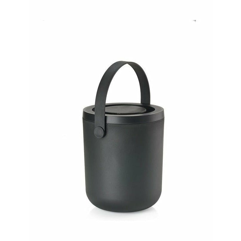 Zone Dänemark Kreisförmiger Biowaste Container 3 L, Schwarz