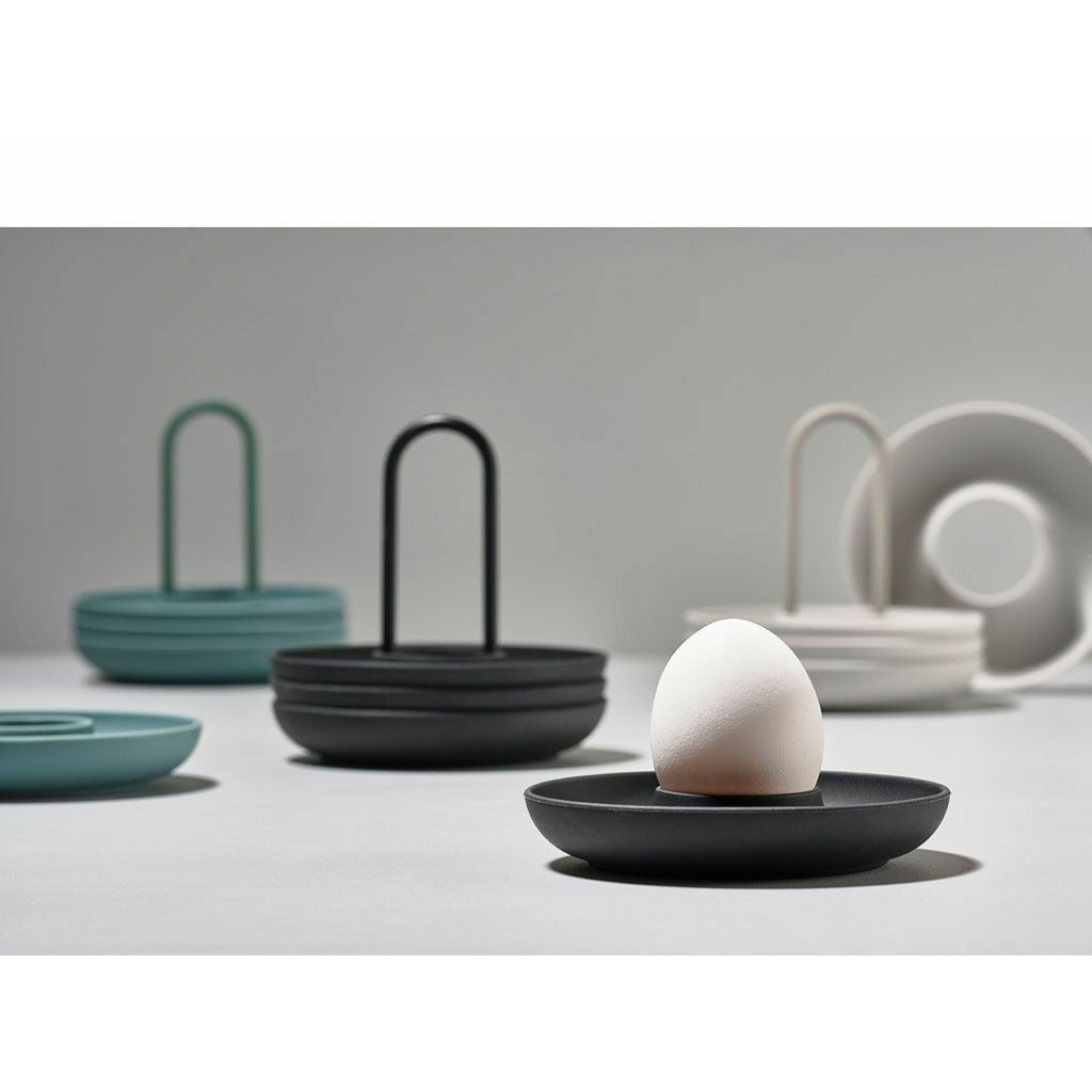 Zone Danmark Singles Egg Cup med Holder Black, 4 stk.