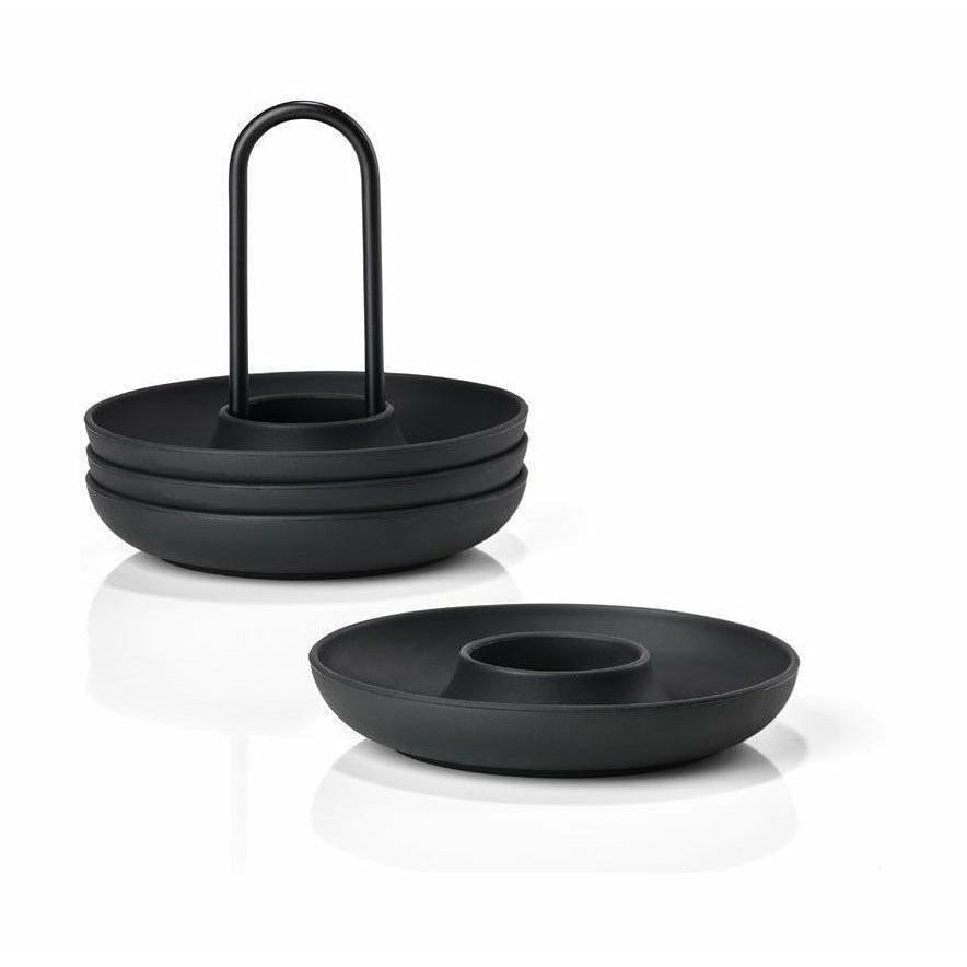 Zone Dänemark Singles Egg Cup mit Halter schwarz, 4 Stcs.