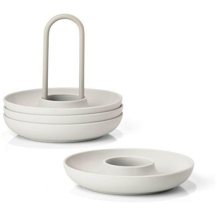 Zone Dänemark Singles Egg Cup mit Halm warm grau, 4 Stcs.