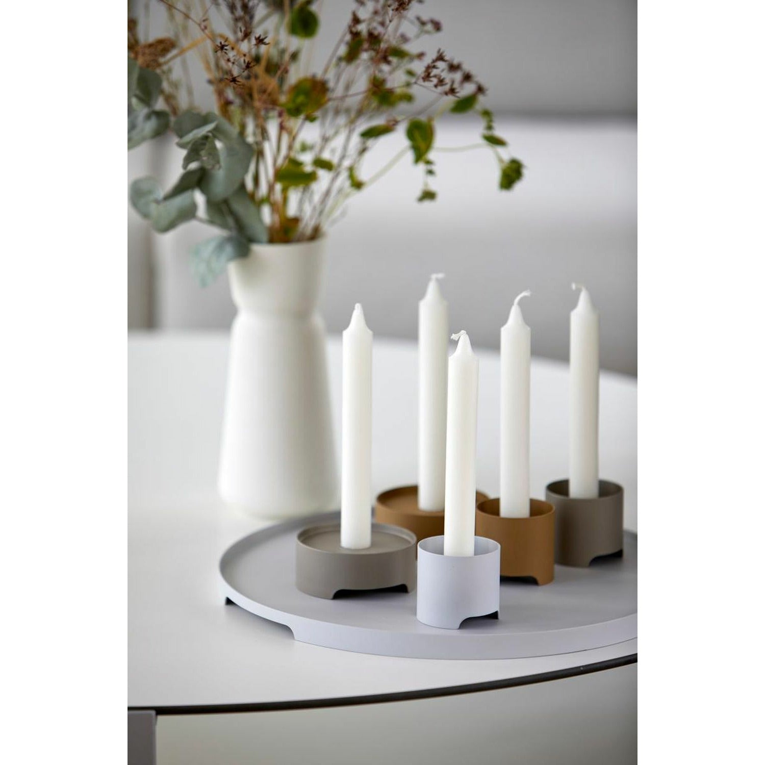 Zone Danmark Singles Candle Holder Ø 6 cm, Khaki
