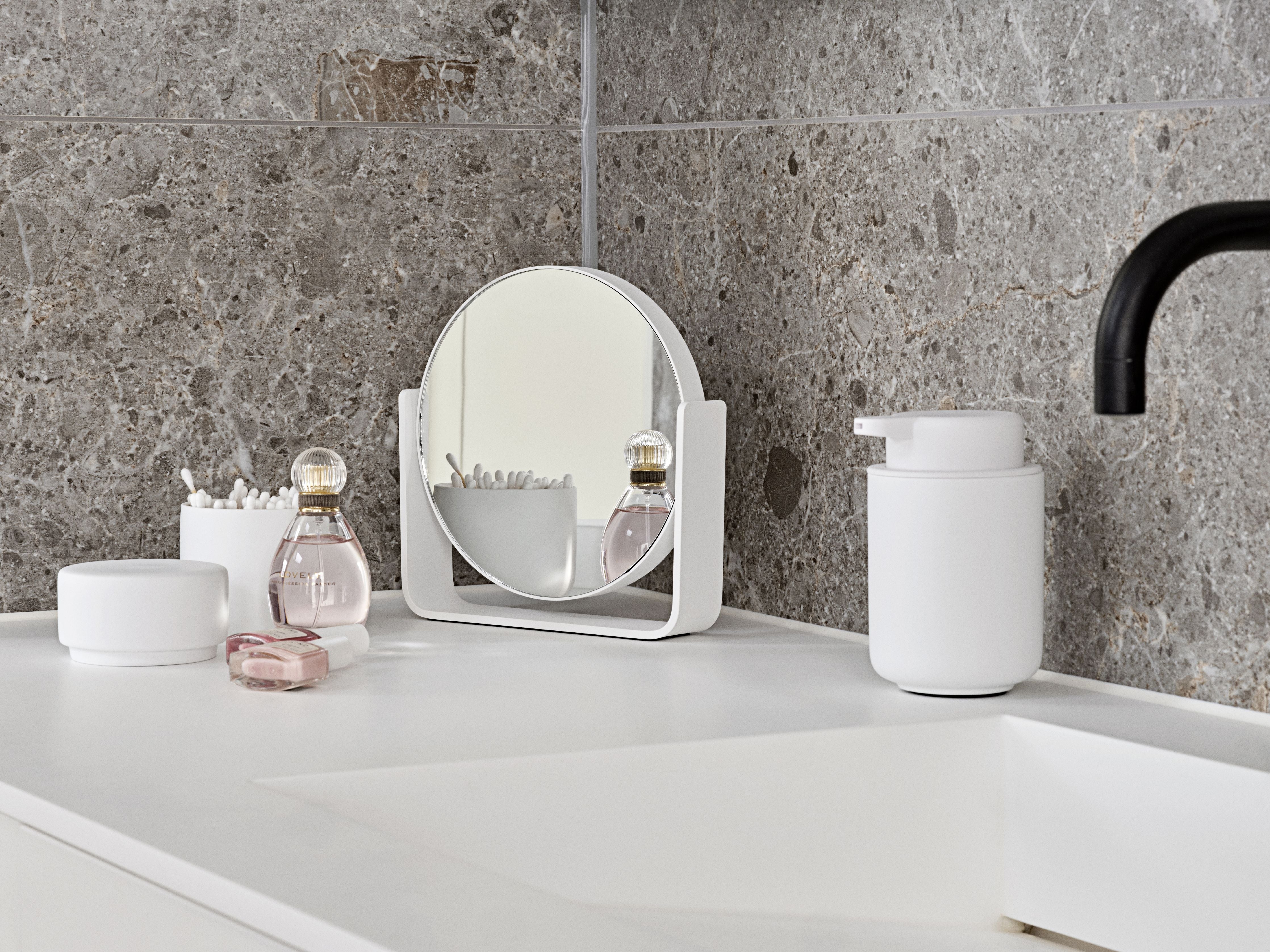 Miroir de table Ume de zone de Danemark, blanc