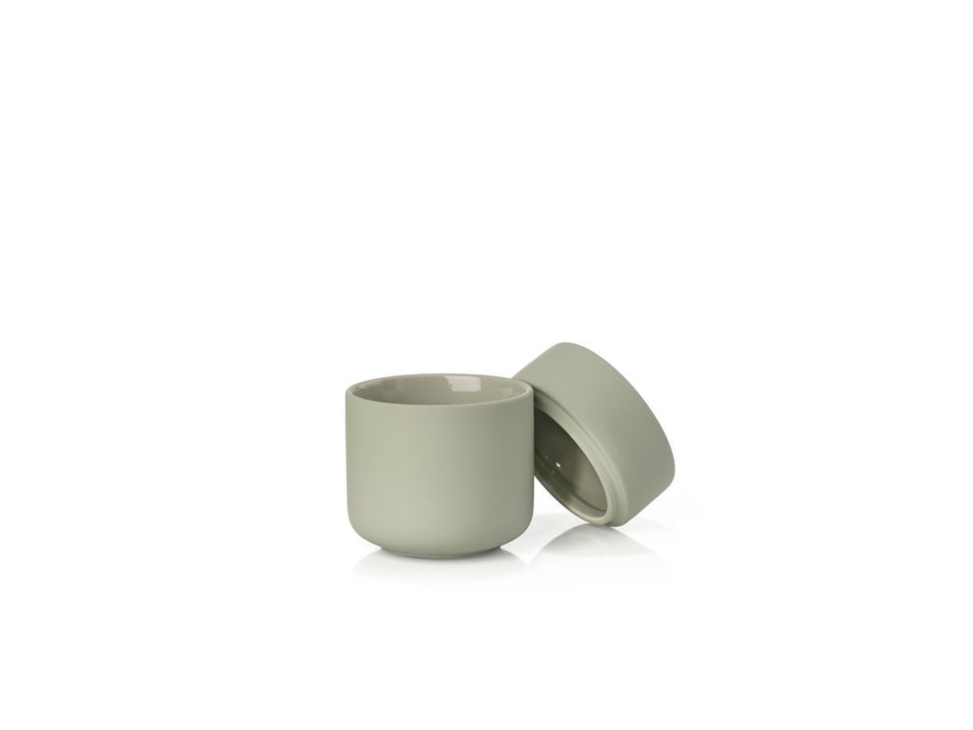 Zone Denmark Ume Cotton Swabs And Cosmetic Pads Container øx H 8,3x10,3 Cm, Eucalyptus Green
