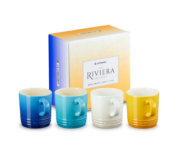 Le Creuset Rivieira Collection Set With 4 Mugs