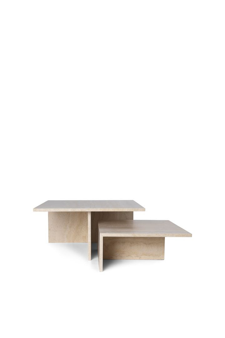 Ferm Living Distribe Grande Duo Tables, Travertine