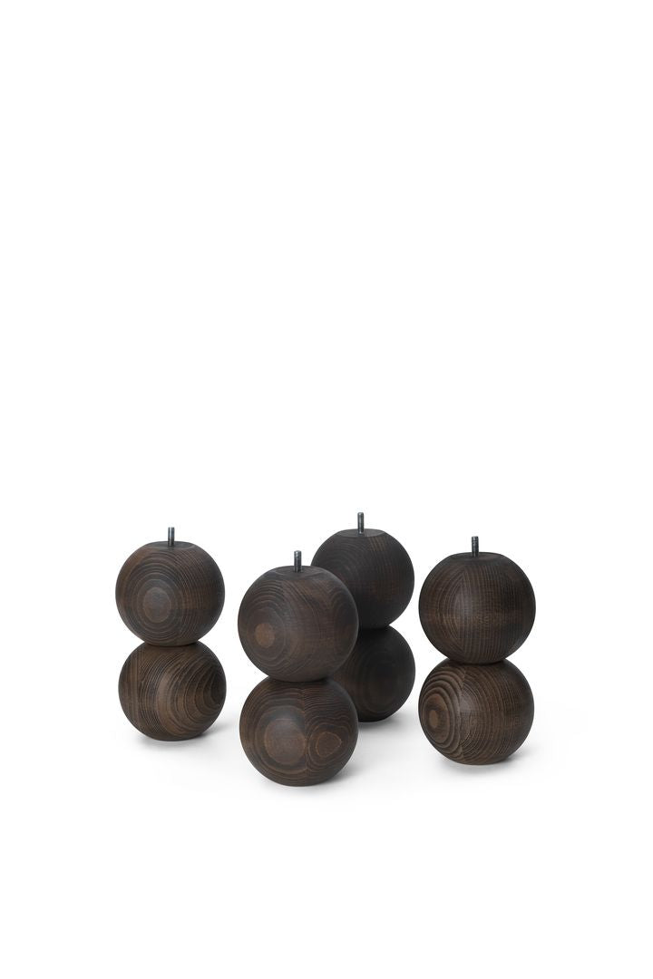 Ferm Living Pearl Legs, Set Of 4, H10, Dark Stained Beech