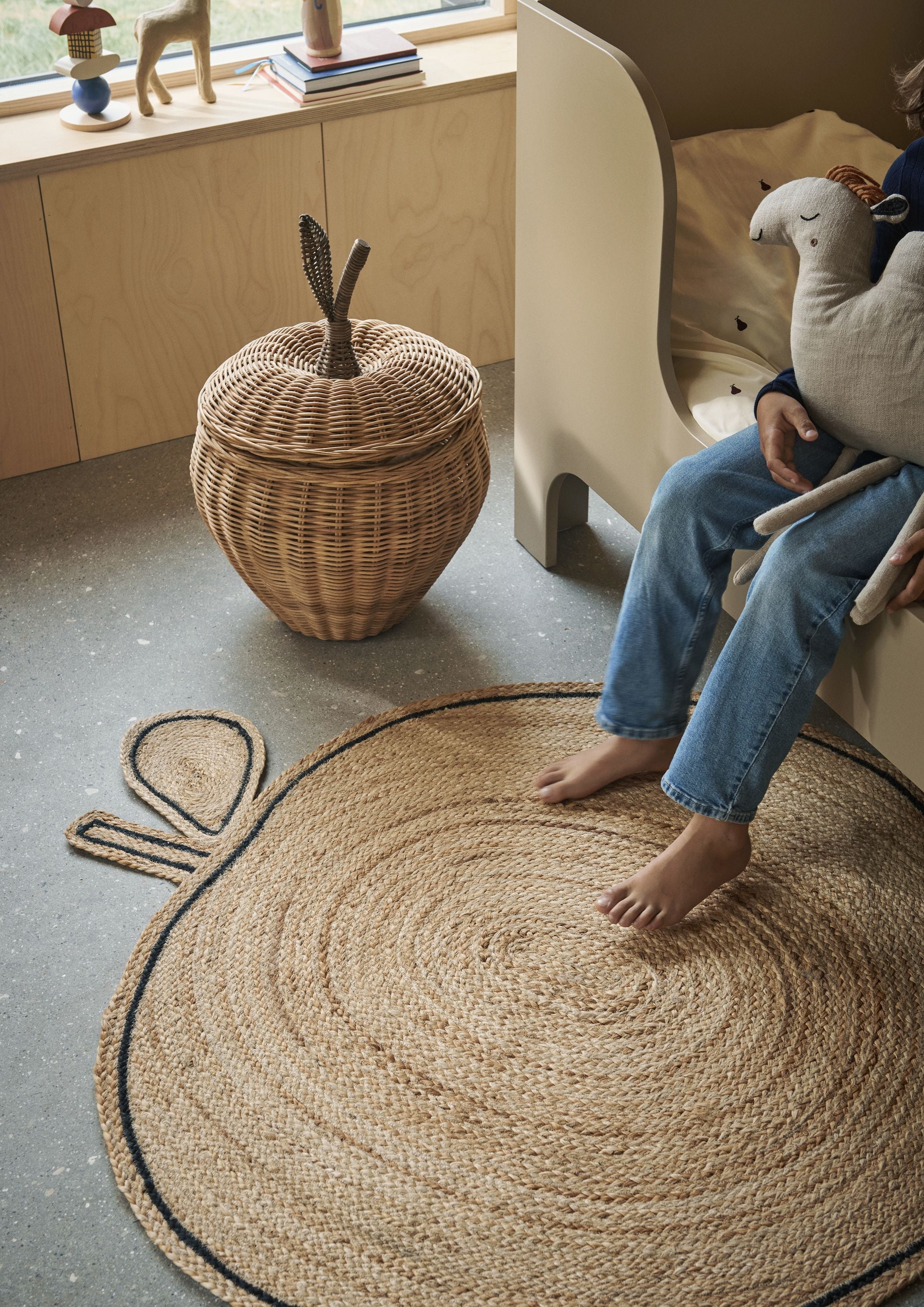 Ferm Living Apple flettet jute tæppe, naturlig