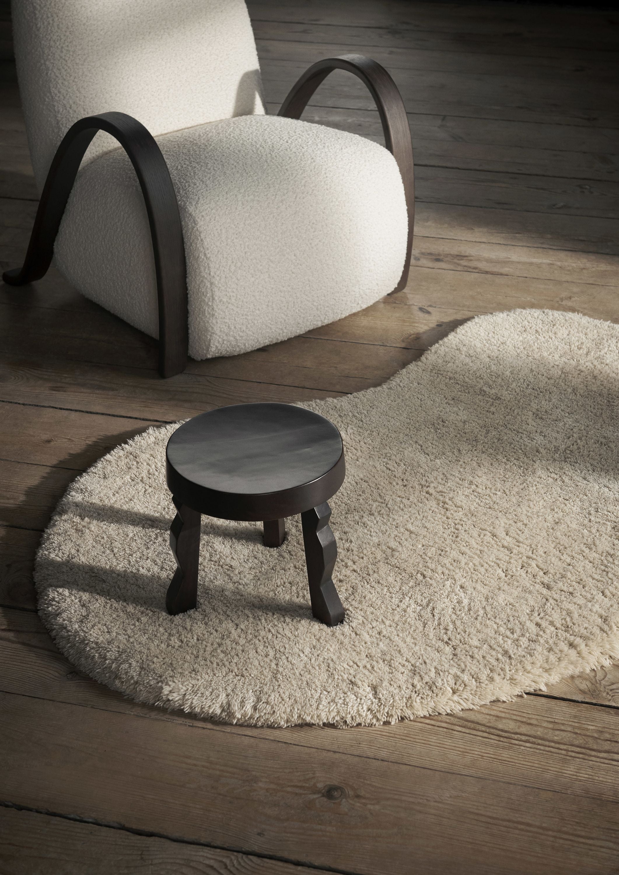 Ferm Living Forma Wool Rug, Lille, ud af hvid