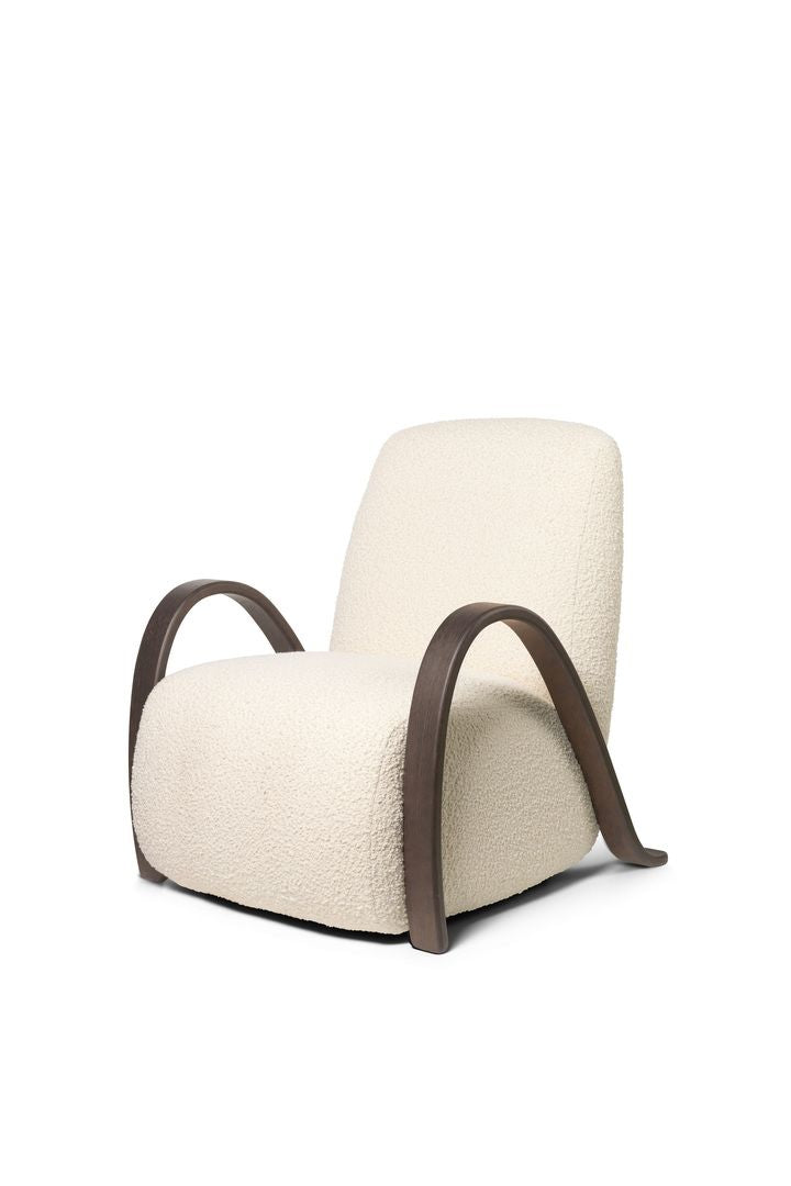 Ferm Living Buur Lounge sillón nórdico bouclé, fuera de blanco