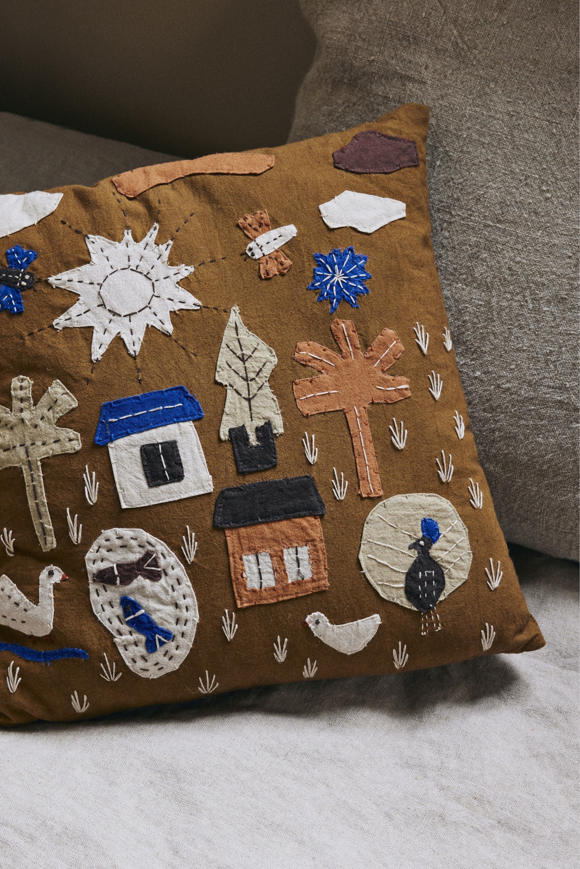 Coussin de village de Ferm Living, varech de sucre