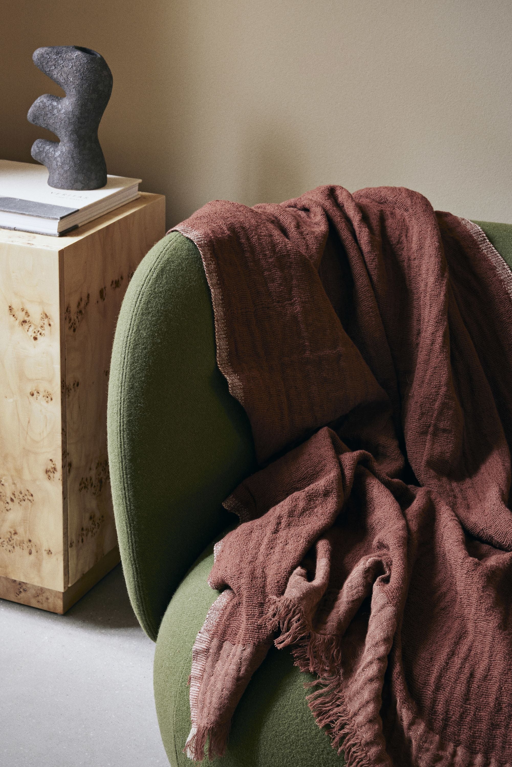 Ferm Living Weaver Throw, brun rouge