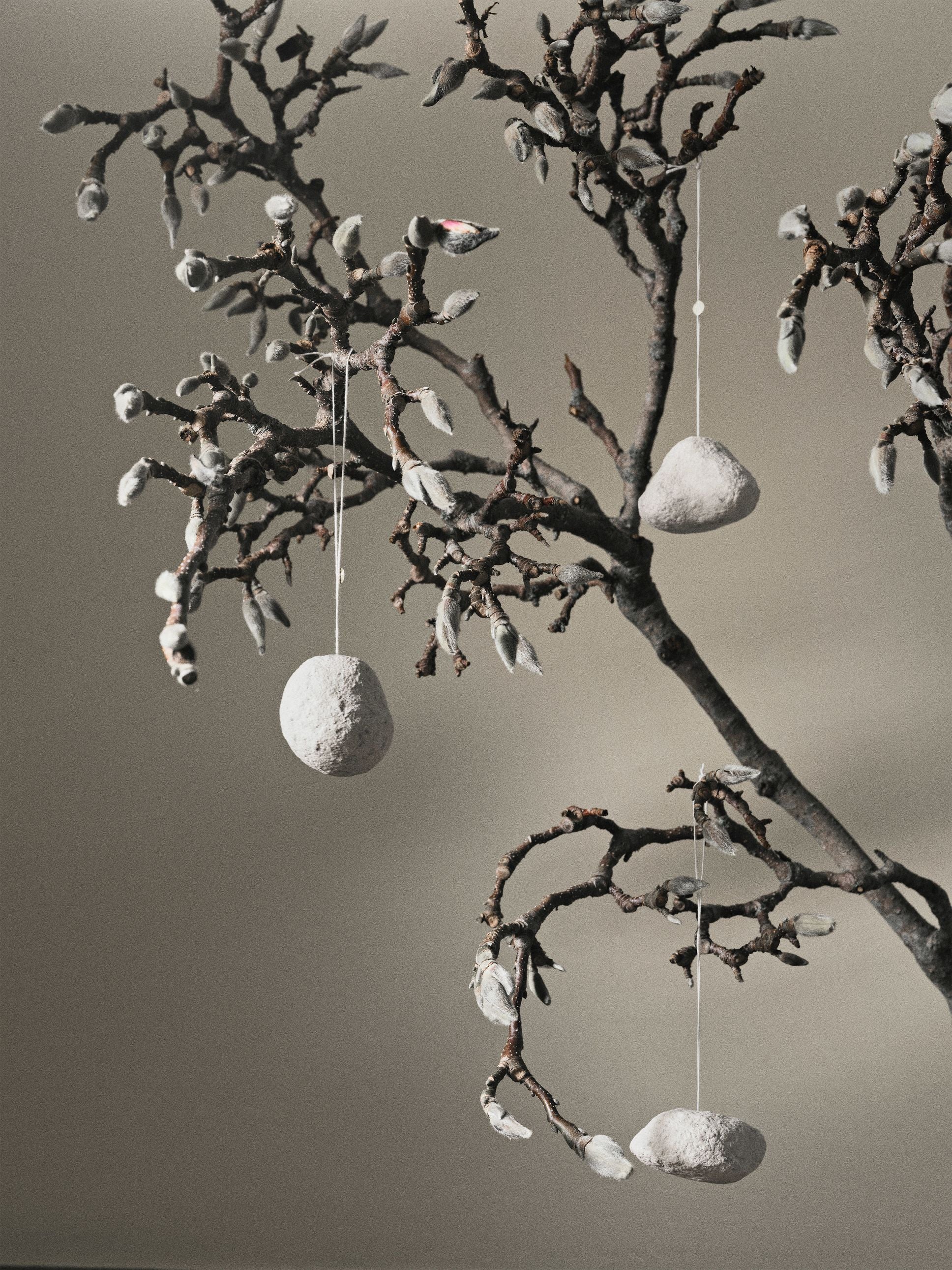 Ferm Living Snowball Ornnaments de Navidad de 3 blancos