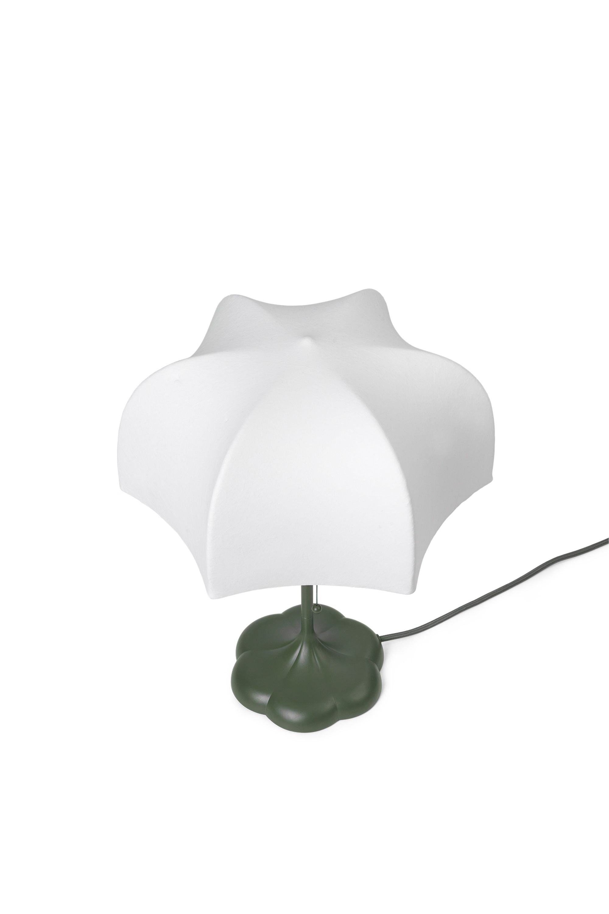 Lampe de table de poème Ferm Living, blanc / vert herbe