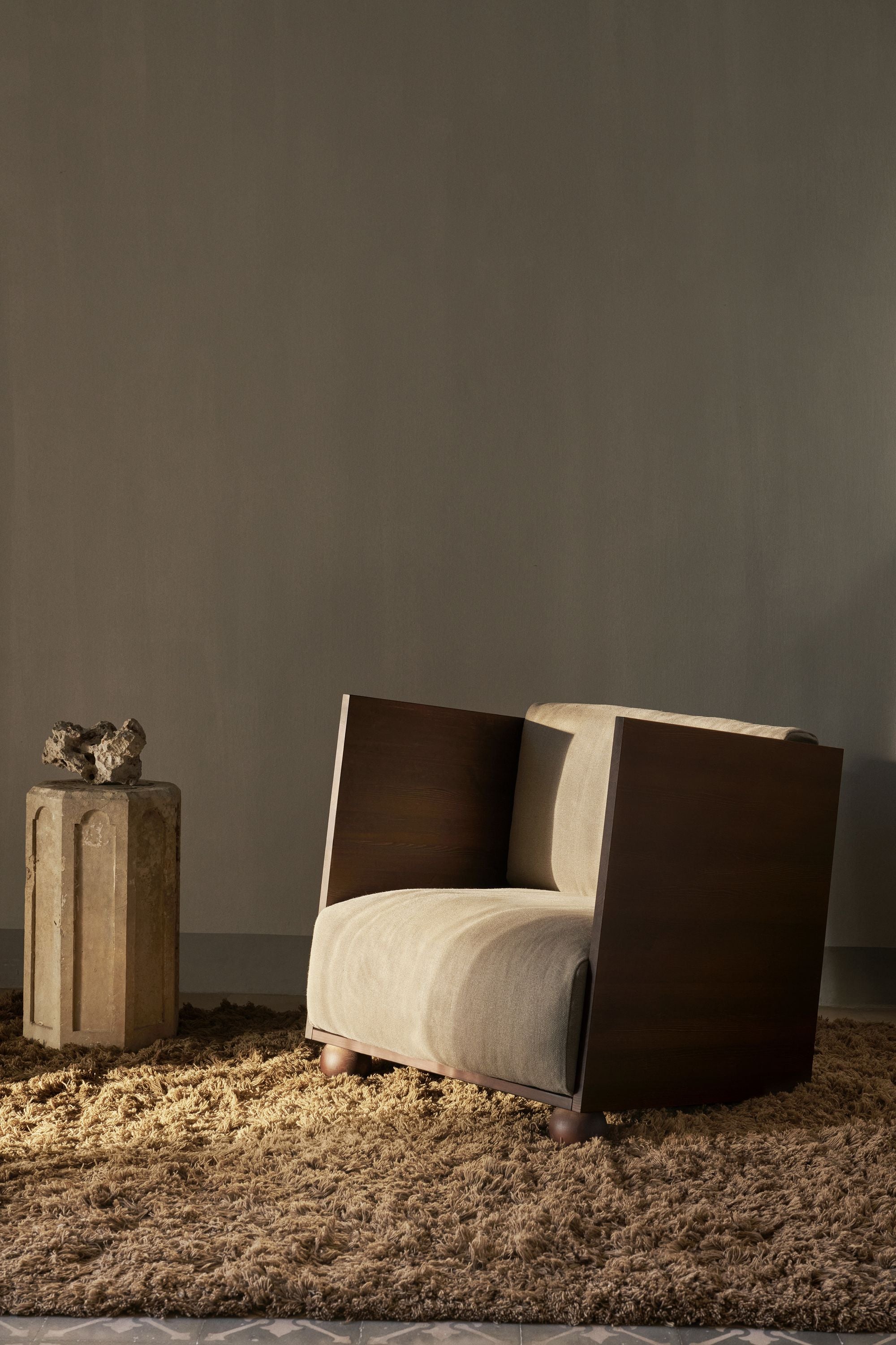 Ferm Living Rum Lounge Rich Linn, tachée sombre / naturelle