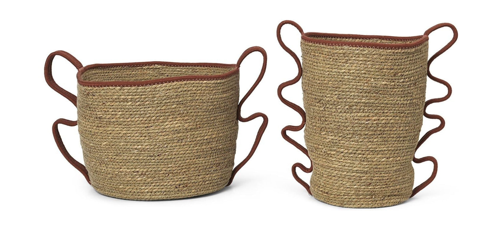 Ferm Living Low Baskets Set von 2, Ziegelstein