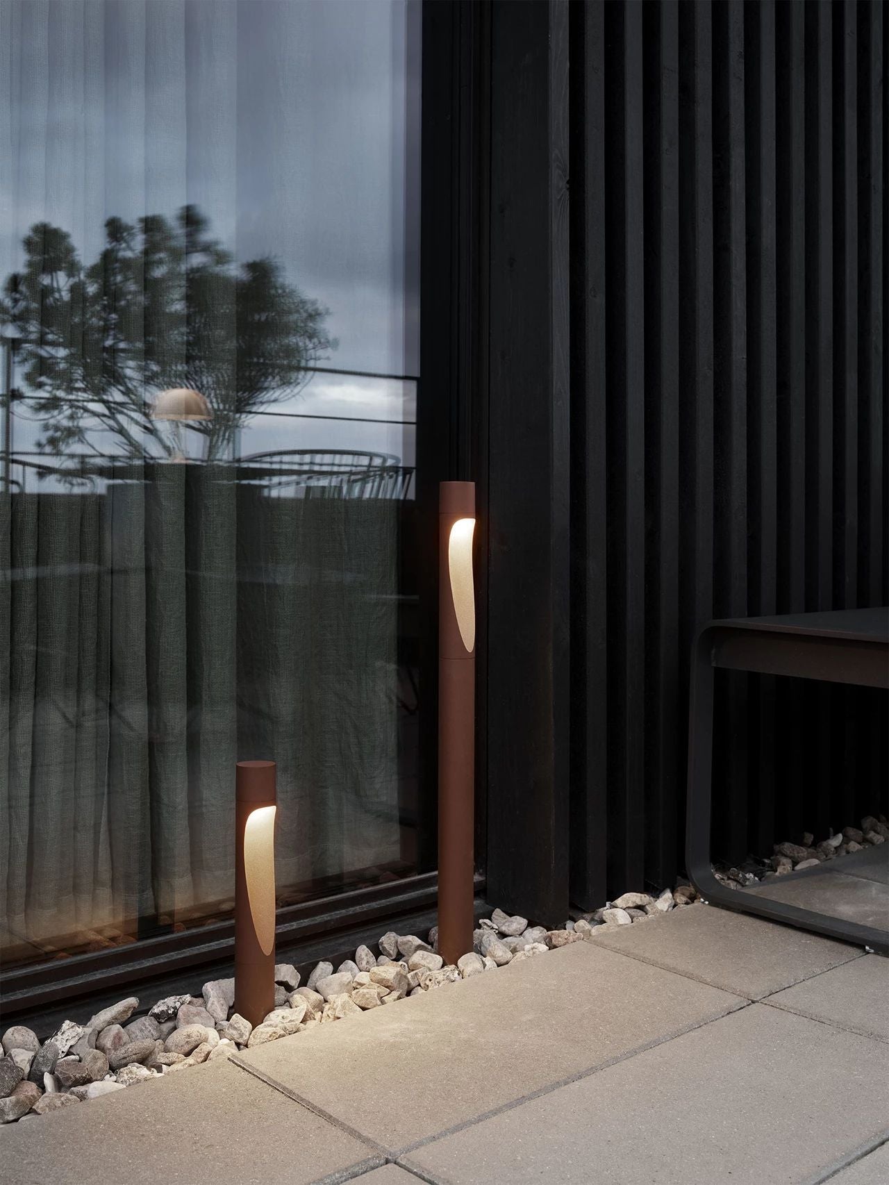 Louis Poulsen Flindt Garden Bollard LED 4000 K 6,5 W Base avec adaptateur Long, Corten