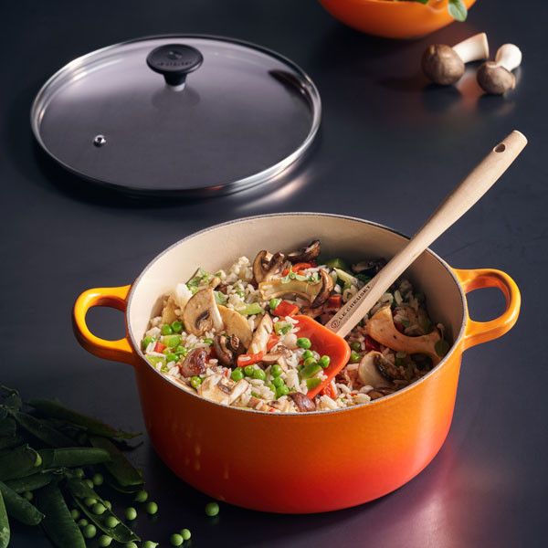 Le Creuset Round Casserole med glaslock 22 cm, vulkaniskt